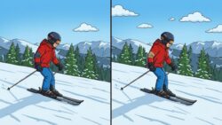 9-Second Visual Challenge: Spot the 3 Differences in the Boy Skiing Image