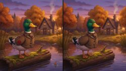 8-Second Visual Challenge: Can You Spot the 3 Differences in the Duck Wearing Jacket Image?