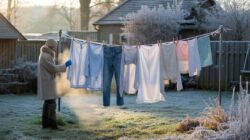Drying laundry in winter has a hidden rule: why clothes should only be brought inside after the frost has fully lifted