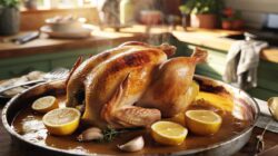This lemon roast chicken comes out juicy every time with almost no effort